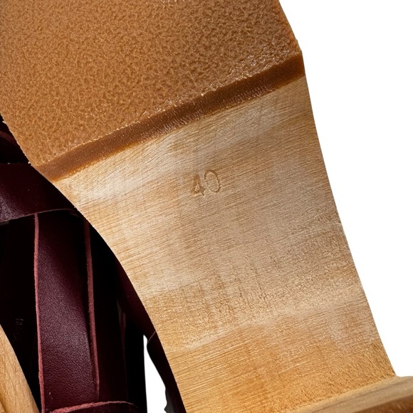 NEW Swedish Hasbeens Vivi Leather Clog Sandal Bordeaux  size 40 or 10 - Picture 9 of 12